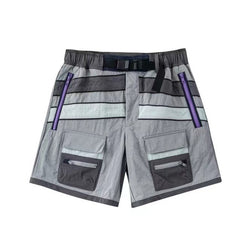 Alpha Style Flint Panel Shorts (Grey/Purple)