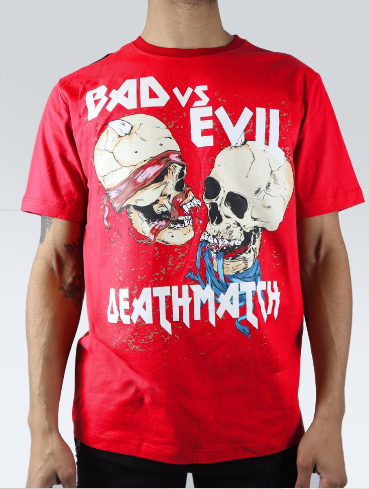 Preme Bad vs Evil Skull Shirt (Red)