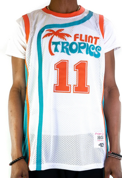 Headgear Flint Tropics Monix Basketball Jersey (White/Orange/Blue)