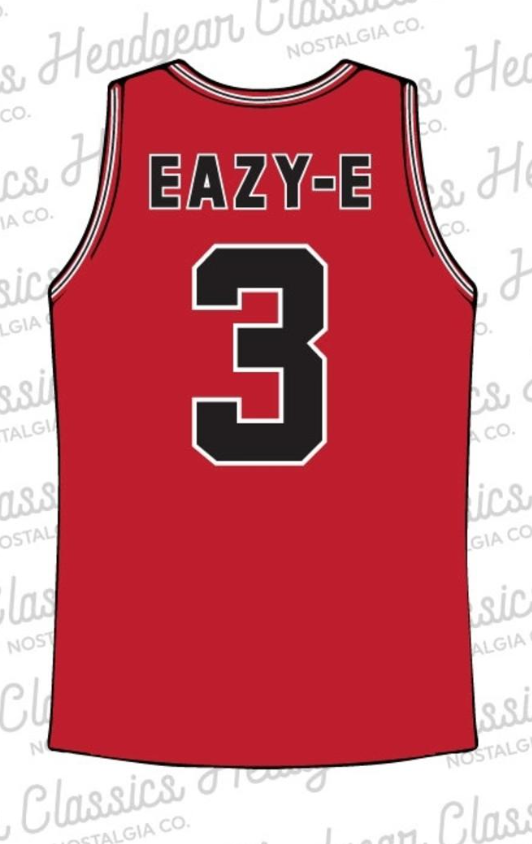 Headgear Eazy E Straight Outta Compton Basketball Jersey (Red)