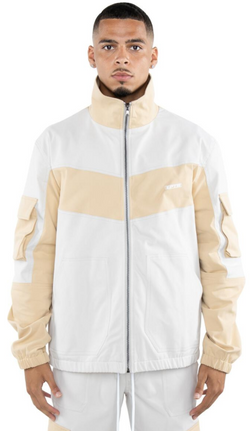 EPTM Color Block Twill Jacket (Khaki)