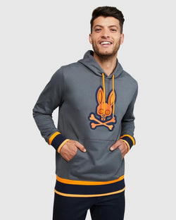Psycho Bunny MENS CORBY TWILL LOGO HOODIE (Magnet)