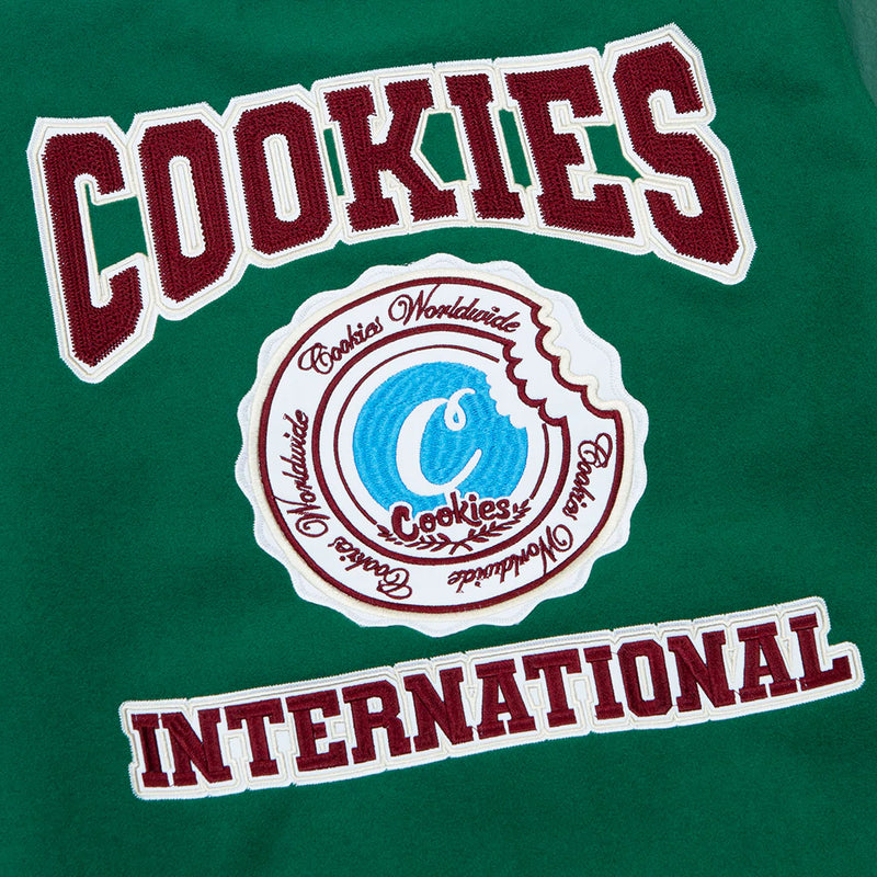 Cookies DOUBLE UP WOOL LETTERMAN JACKET (FOREST GREEN)