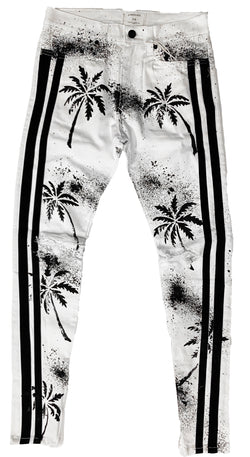 Syndicate by Golden Denim All Over Palm Jeans (White)