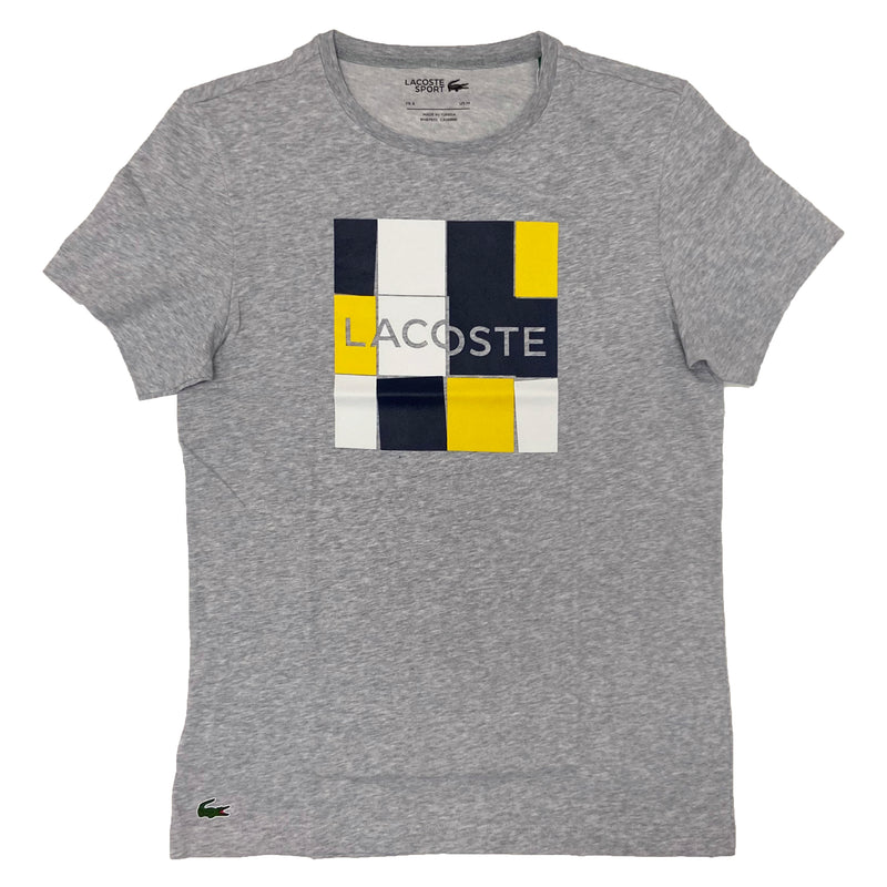 Lacoste Sport Print T-shirt (Grey/Blue/Yellow)
