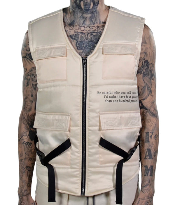 THC X THE SHOP 147 Four Quarters Puffer Vest (Light Tan)