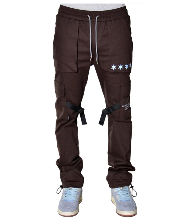 THC X THE SHOP 147 Four Quarters Flared Cargo Pants (Chocolate)