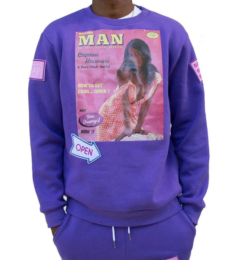 Premium Garage Modern Man Crew Neck Premium Sweatshirt (Ultra Violet)
