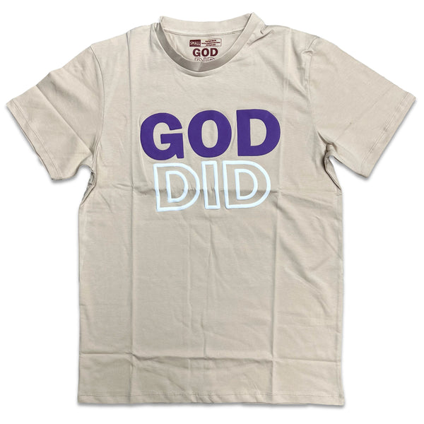 God Did Shirt (TAN/PURPLE)