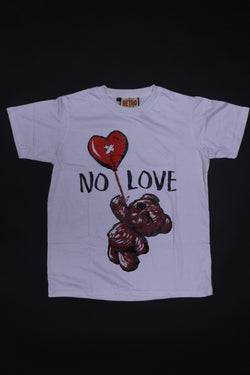 Retro Label No Love Shirt (White/Burgundy)