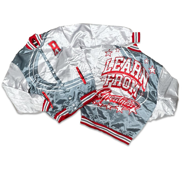 RETRO LABEL Learn From Greatness Satin JACKET (RETRO 9 Fire red)