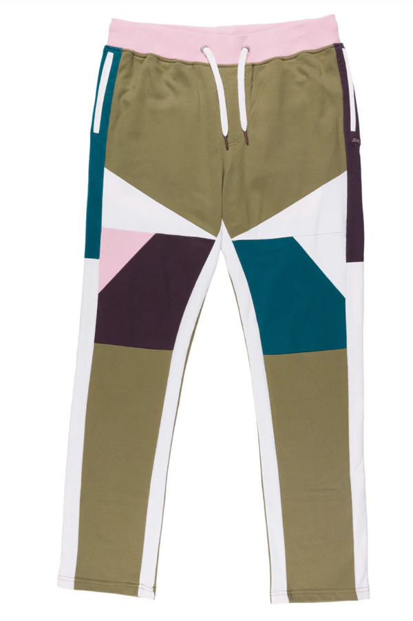 A Tiziano Charlie | Men's Color Blocked French Terry Pant (PALM)