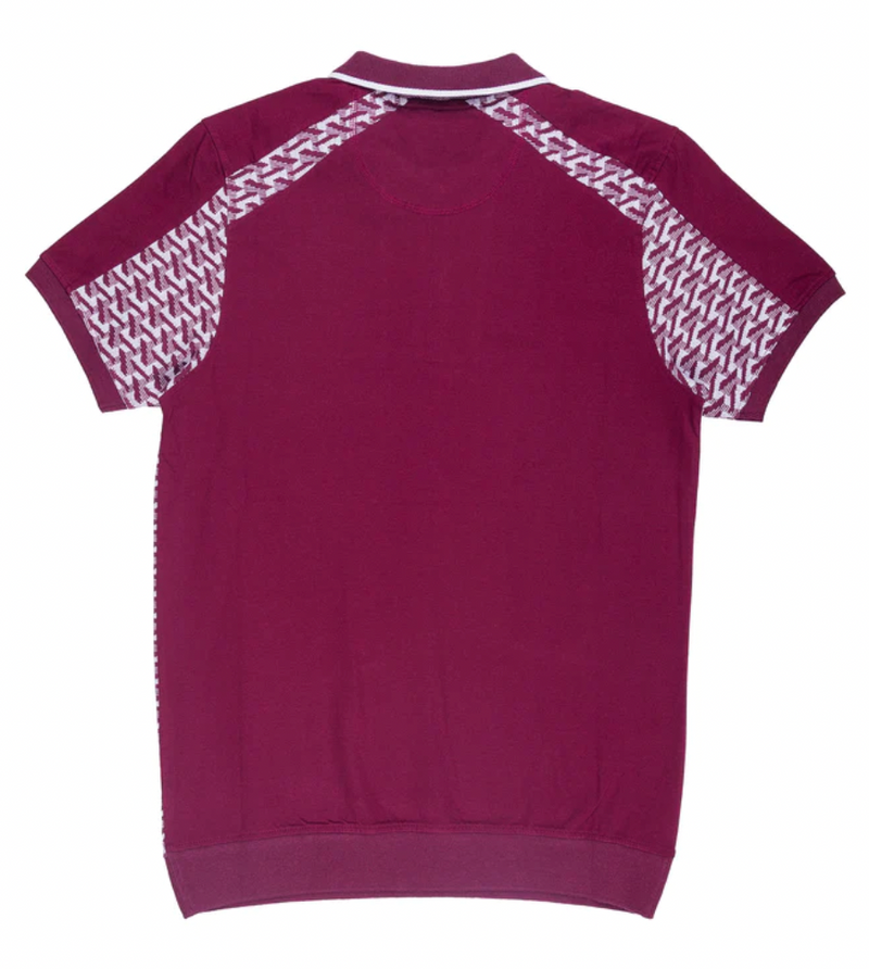 A Tiziano Buddy | Men's Quilted Jacquard Knit Polo (PORT)