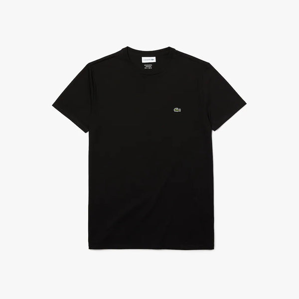 Lacoste Men's Crew Neck Pima Cotton Jersey T-shirt (BLACK)