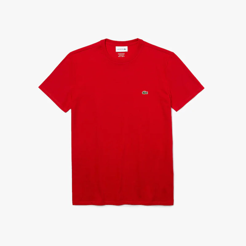 Lacoste Men's Crew Neck Pima Cotton Jersey T-shirt (RED)