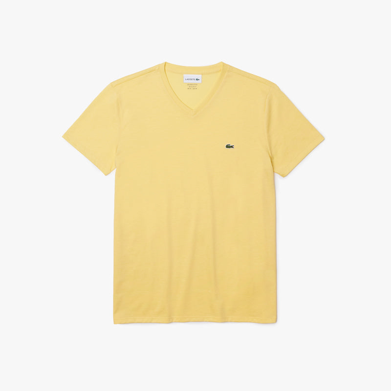 Lacoste Men's V-neck Pima Cotton Jersey T-shirt (YELLOW)