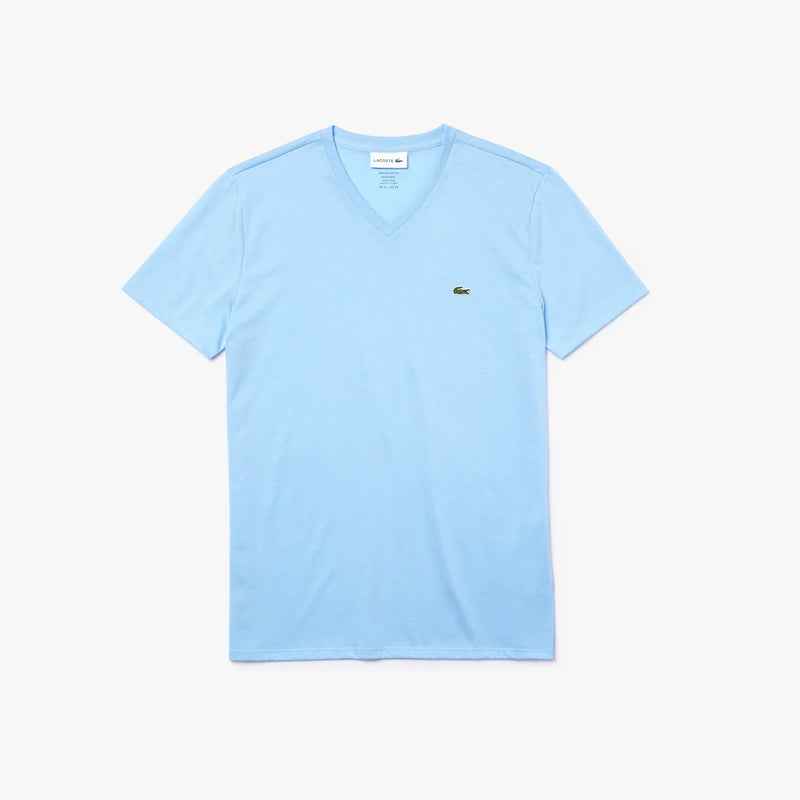 Lacoste Men's V-neck Pima Cotton Jersey T-shirt (Blue HBP)