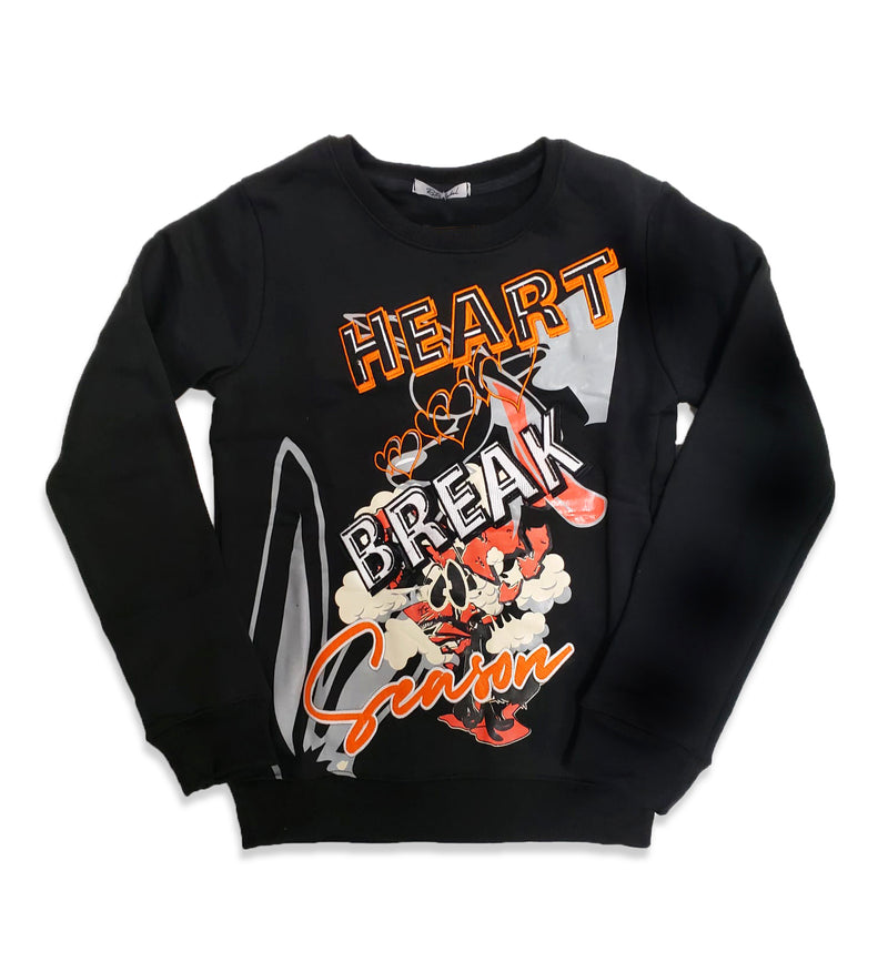 Retro Label Heart Break Season Crewneck (Retro 5 Orange Blaze)