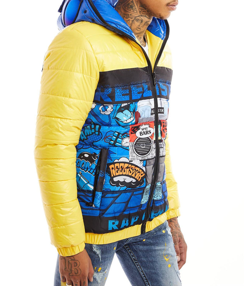 Reelistik Rap Genius Bubble Jacket (Yellow/Blue)