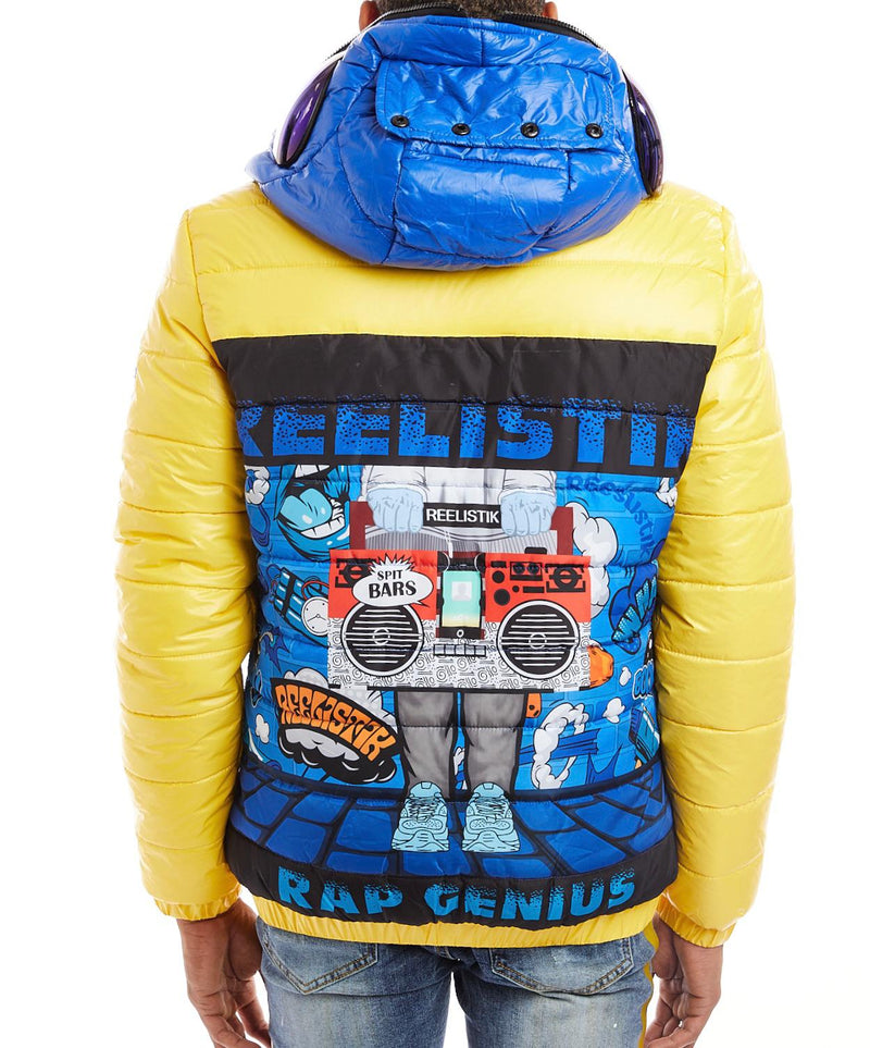 Reelistik Rap Genius Bubble Jacket (Yellow/Blue)
