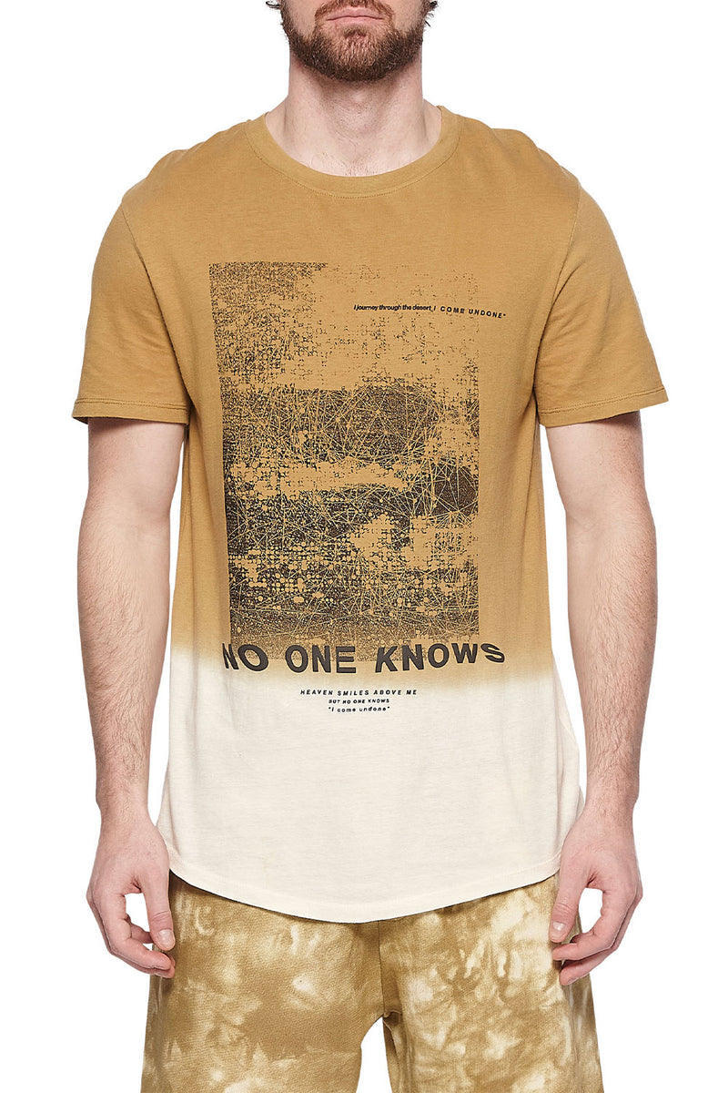 Eleven Paris Knit Acid Wash Round Hem Short Sleeve Crewneck T-Shirt (FENNEL SEED ACID)